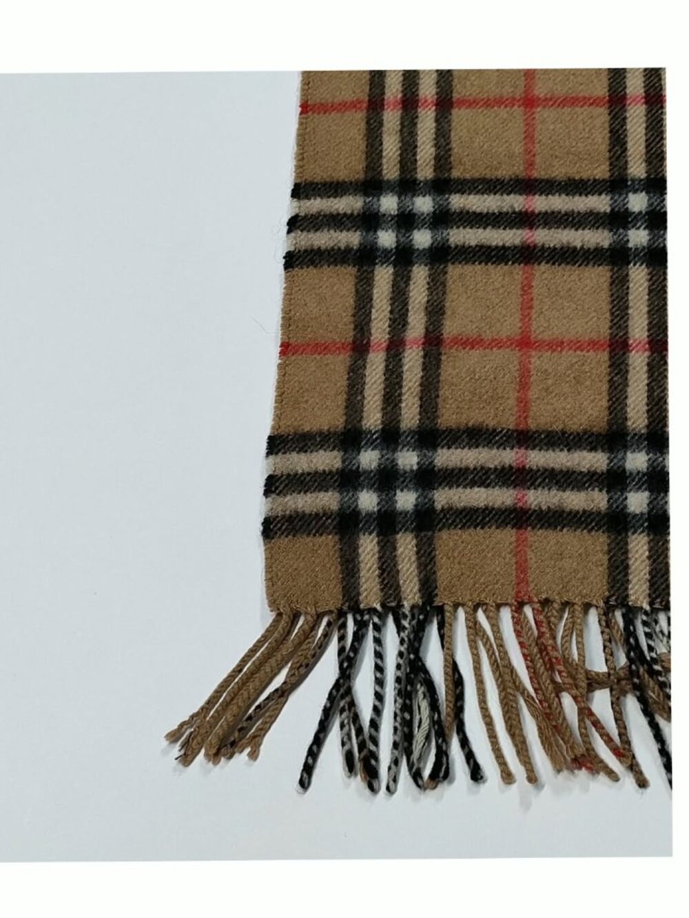 Authentic Burberry Classic Check Cashmere Scarf Beige - Picture 9 of 10